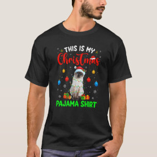 This Is My Christmas Pajama Siamese Cat Xmas Tree T-Shirt