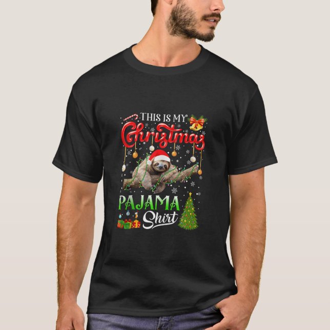 This Is My Christmas Pajama Sloth Ugly Sweater Ani (Front)