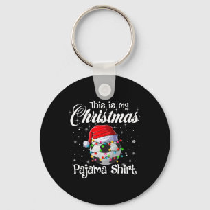 This Is My Christmas Pajama Soccer Christmas Light Key Ring