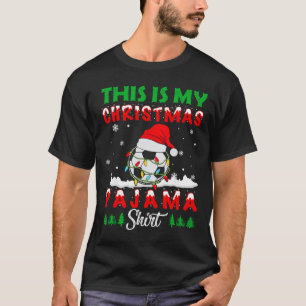 This Is My Christmas Pajama Soccer Santa Hat Xmas T-Shirt