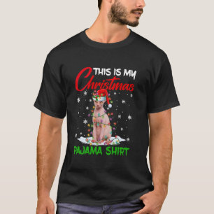 This Is My Christmas Pajama Sphynx Cat Santa Hat X T-Shirt