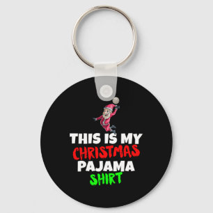 This Is My Christmas Pajama T Santa Volleyball Gif Key Ring