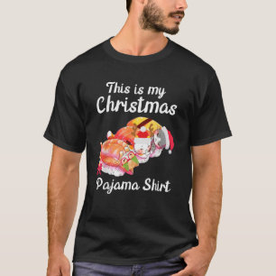 This Is My Christmas Pajama Tee Sushi Santa Cat