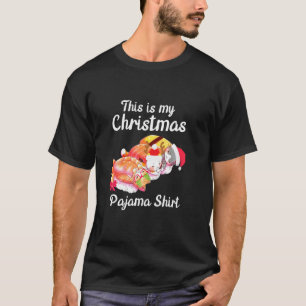 This Is My Christmas Pajama Tee Sushi Santa Cat