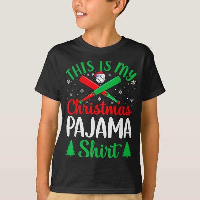 This Is My Christmas Pajama Tees Baseball Xmas Srt (Front)