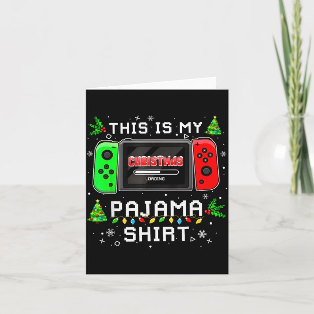 This Is My Christmas Pajama Video Game Gamer Boys  Card (Front)