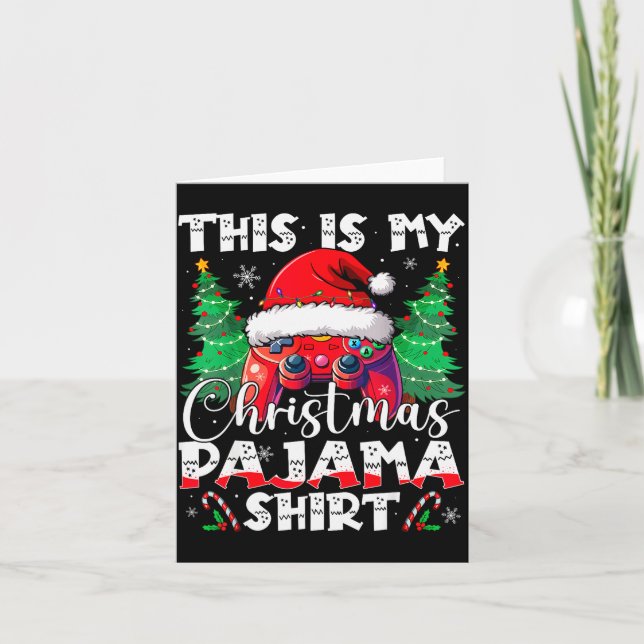 This Is My Christmas Pajama Video Game Gamer Boys  Card (Front)