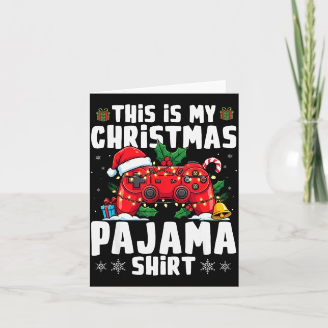 This Is My Christmas Pajama Video Game Gamer Boys  Card (Front)