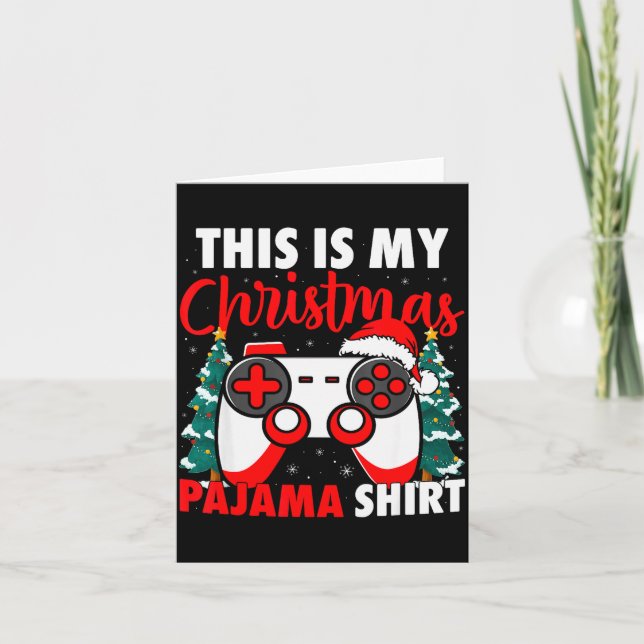 This Is My Christmas Pajama Video Game Gamer Boys  Card (Front)
