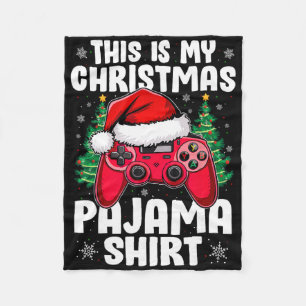 This Is My Christmas Pajama Video Game Gamer Boys  Fleece Blanket