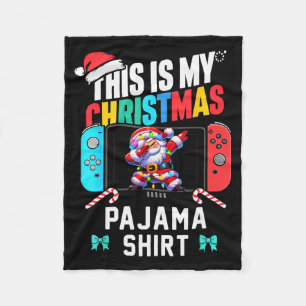 This Is My Christmas Pajama Video Game Gamer Boys  Fleece Blanket