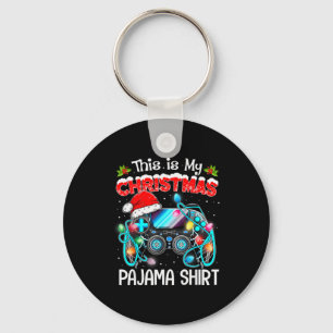 This Is My Christmas Pajama Video Game Gamer Boys Key Ring