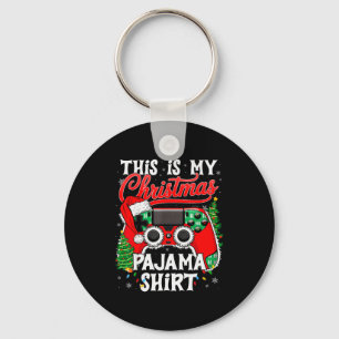 This Is My Christmas Pajama Video Game Gamer Boys Key Ring
