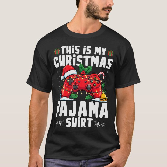 This Is My Christmas Pajama Video Game Gamer Boys  T-Shirt (Front)