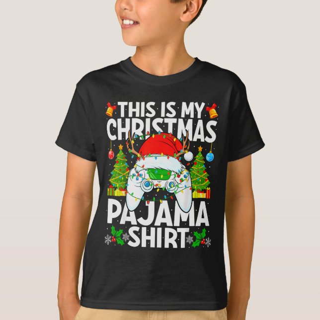 This Is My Christmas Pajama Video Gamer Christmas  T-Shirt (Front)