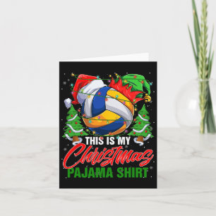 This Is My Christmas Pajama Volleyball Ball Santa Card