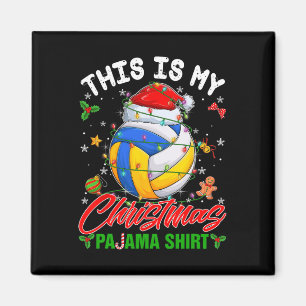 This Is My Christmas Pajama Volleyball Santa Hat X Magnet
