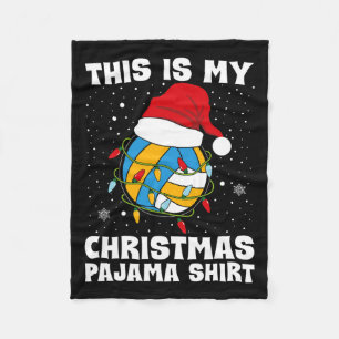 This Is My Christmas Pajama Volleyball Xmas Lights Fleece Blanket