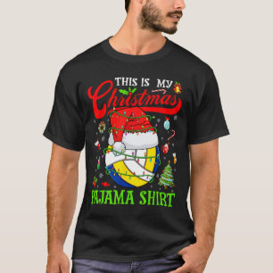This Is My Christmas Pajama Volleyball Xmas Tree L T-Shirt