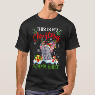This Is My Christmas Pajama X-Mas Santa Elephant L T-Shirt