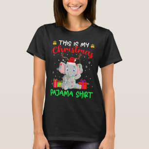 This Is My Christmas Pajama X Mas Santa Elephant T-Shirt