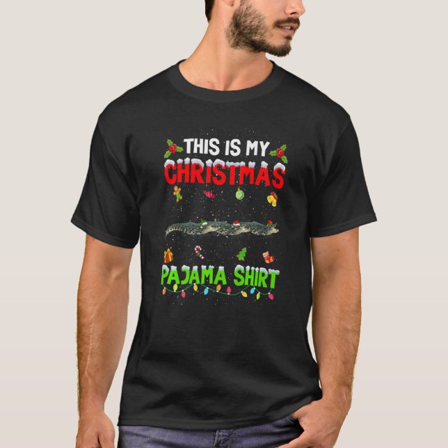 This Is My Christmas Pajama Xmas Alligator Squad T-Shirt (Front)