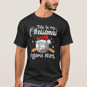This Is My Christmas Pajama Xmas Baseball Family M T-Shirt