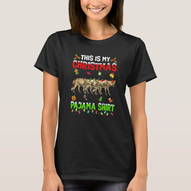 This Is My Christmas Pajama Xmas Hyena Squad T-Shirt (Front)