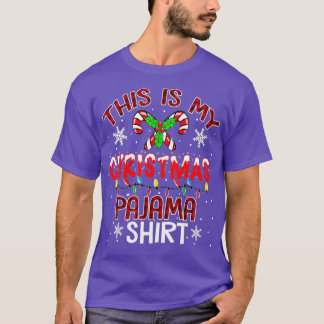 This Is My Christmas Pajama Xmas Lights Funny Holi T-Shirt