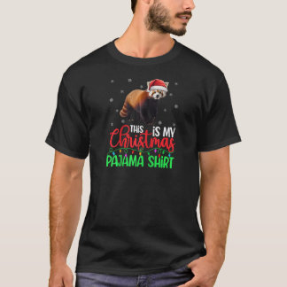This Is My Christmas Pajama Xmas Lights Red Panda  T-Shirt