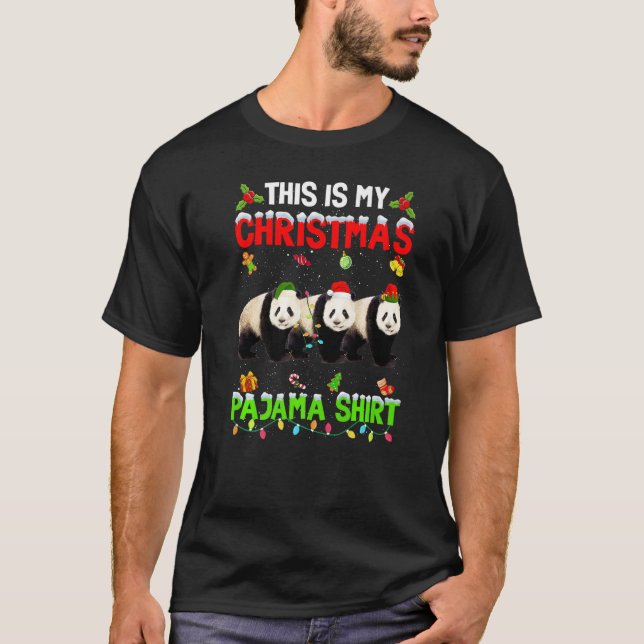 This Is My Christmas Pajama Xmas Panda Bear Squad T-Shirt (Front)