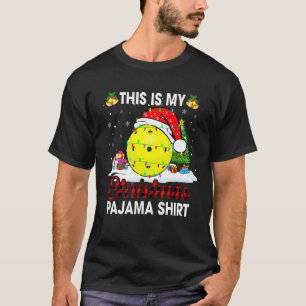 This Is My Christmas Pajama Xmas Santa Pickleball T-Shirt