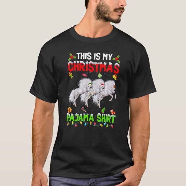 This Is My Christmas Pajama Xmas Unicorn Squad T-Shirt (Front)