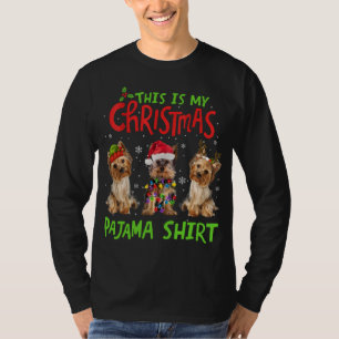 This Is My Christmas Pajama Yorkie Dog Funny Xmas T-Shirt