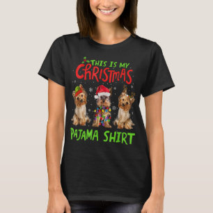 This Is My Christmas Pajama Yorkie Dog Funny Xmas T-Shirt