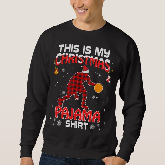 This Is My Christmas PajamaRed Plaid Basketball Xm Sweatshirt (Front)