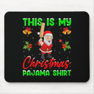 This Is My Christmas Pajamas Funny Santa Playing C Mouse Pad
