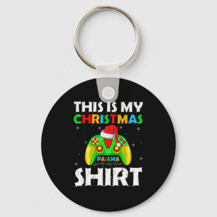 This Is My Christmas Pajamas Funny Video Game Game Key Ring