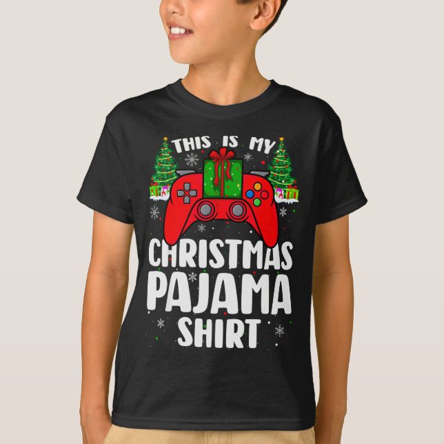 This Is My Christmas Pajamas Funny Video Game Game T-Shirt (Front)