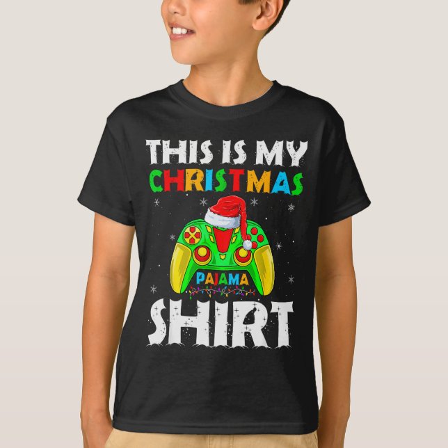 This Is My Christmas Pajamas Funny Video Game Game T-Shirt (Front)
