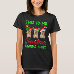 This Is My Christmas Pajamas Funny Yorkie Dog Chri T-Shirt