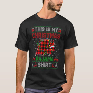 This Is My Christmas Porcupine Pajama Xmas Lights T-Shirt