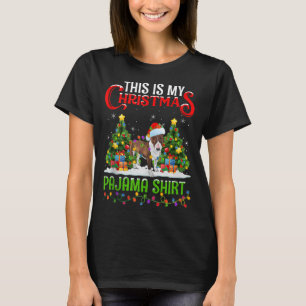 This Is My Christmas Pyjamas Lighting Bull Terrier T-Shirt