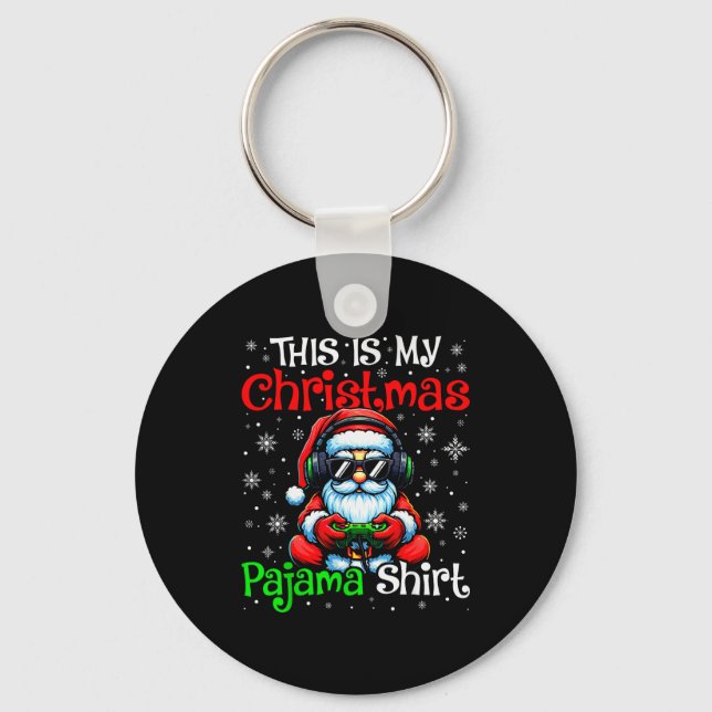 This Is My Christmas Pyjamas Shirts Santa Xmas Men Key Ring (Front)