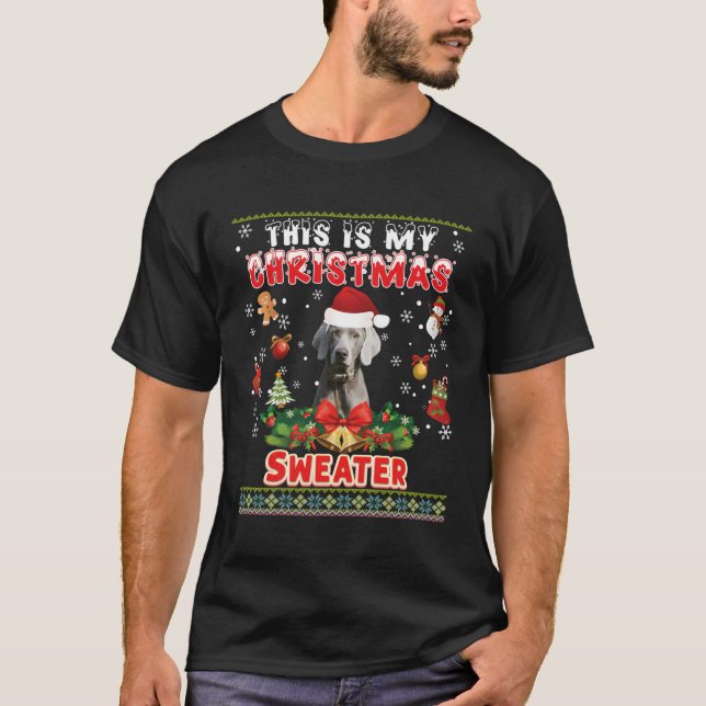 This Is My Christmas Sweater Weimaraner Dog Ugly M (Front)
