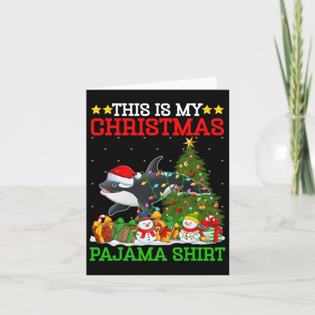 This Is My Christmas Tree Pyjamas Orca Lighting Ch Card (Front)