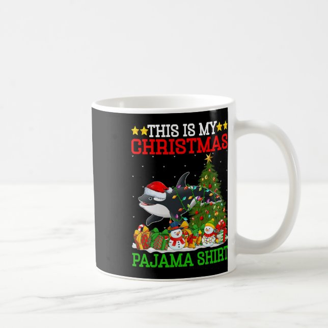 This Is My Christmas Tree Pyjamas Orca Lighting Ch Coffee Mug (Right)
