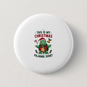 This Is My Christmas Turtle Pajama Shirt Buffalo P 6 Cm Round Badge