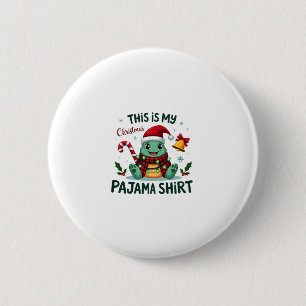 This Is My Christmas Turtle Pajama Shirt Buffalo P 6 Cm Round Badge