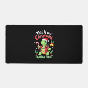 This Is My Christmas Turtle Pajama Shirt Buffalo P Desk Mat